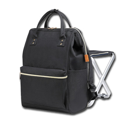 Foldable stool mom bag